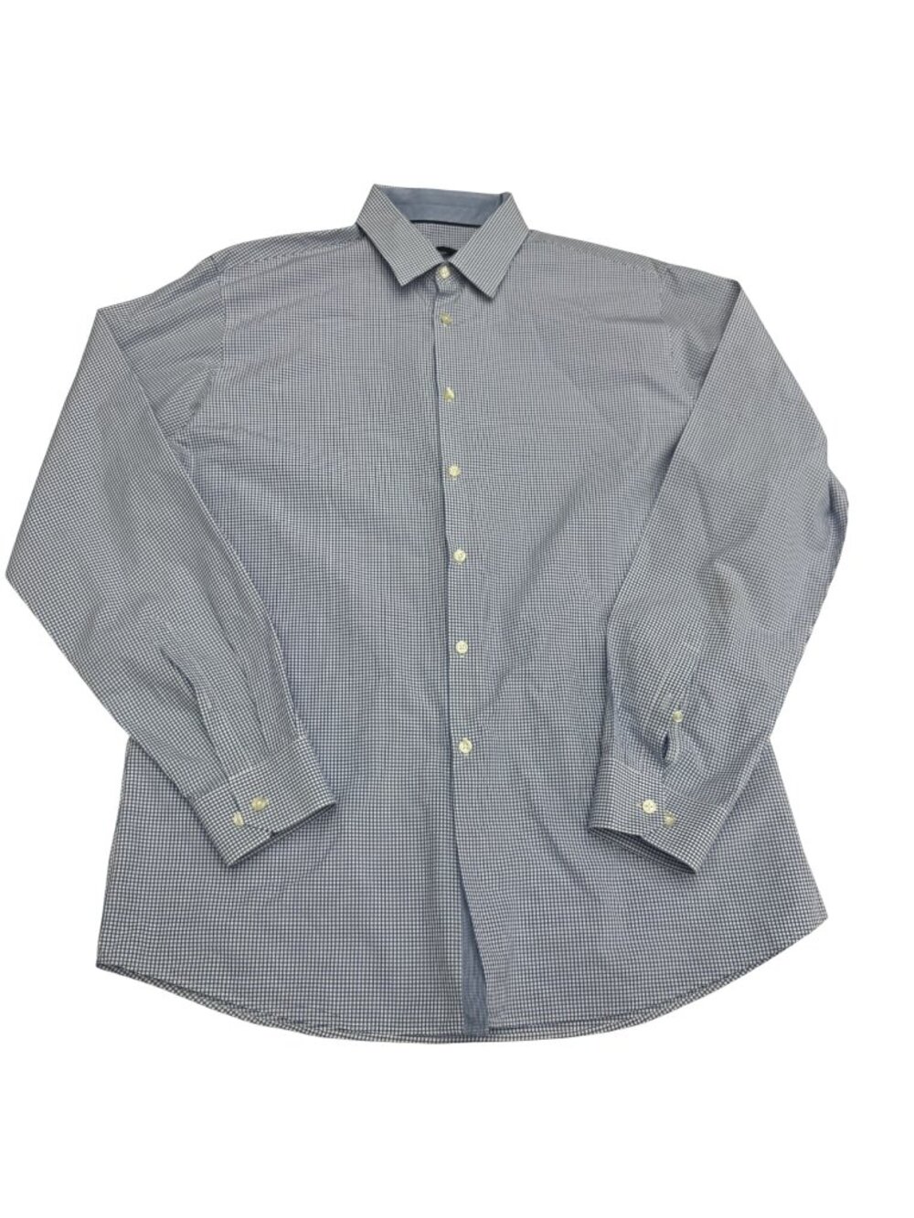 Elie Tahari Slim Fit Men's Micro-Check Pattern LS Dress Shirt, Size 15.5 34/35